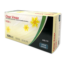 Load image into Gallery viewer, ClearVmax Vinyl Examination Gloves. 4,5 MIL 100/box

