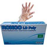 RONCO poly gloves Clear Polyethylene Disposable Glove; 500/box