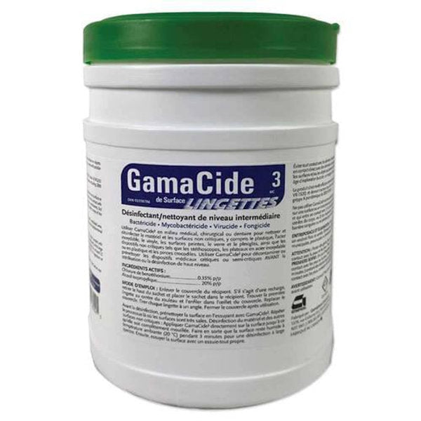 GamaCide3 Surface disinfectant wipes; 160 wipes/cannister