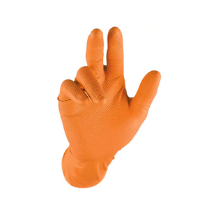 Falcon Grip Orange Nitrile Gloves Powder Free, 8 mil (100pcs/Box)